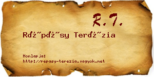 Répásy Terézia névjegykártya